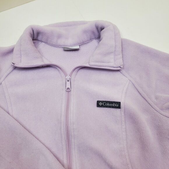 Columbia Fleece Full Zip Up Light Violet Purple Jacket Women Medium - Picture 4 of 13